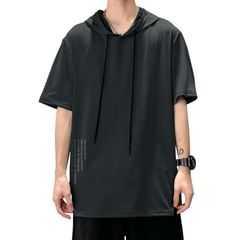 夏パーカー 半袖 Tシャツ メンズ 夏パーカー 夏用 フード付き 薄手 カジュアル レイヤード プルオーバー スウェット かっこいい ゆったり