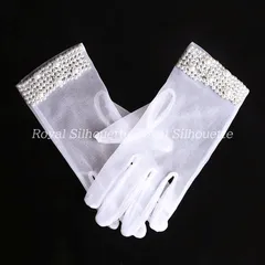 グローブ ウェディンググローブ ウェディング パール 透け感 ホワイト 白 レース ブライダルグローブ 結婚式 花嫁 プリンセス パーティー 前撮り ガーリー メッシュ 二次会 チュール フェミニン ショート