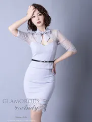 [GMS-V554]【SALE セール】【Andy GLAMOROUS/アンディグラマラス】セットアップ/ 袖あり/ 長袖/ 七分袖/ チョーカー/ レース/ ストレッチ/タイト/ミニドレス /キャバドレス / ワンピース