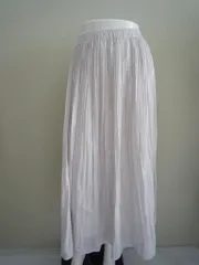未使用品  クードシャンス  ロングギャザースカート   38 ごく薄いグレーベージュ系