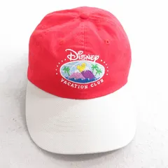 中古 キャップ ディズニー VACATION CLUB 刺繍 ツートンカラー コットン 赤他 レッド 25aug01のサムネイル