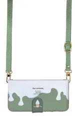 iPhone14plus ケース 手帳型 アイフォン14 プラス スマホケース スマホショルダー レザー ストラップ ソフトクリーム アイスクリーム かわいい 調節可能 130cm  カラー07