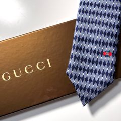 美品 GUCCI グッチ ネクタイ シルク 100% ブルー ライトブルー TTGG-64