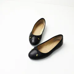 RALPH LAUREN ローレン ラルフローレン レザーリボンフラットパンプス UK5(約24.5cm)/ブラック 黒【2400013362511】のサムネイル