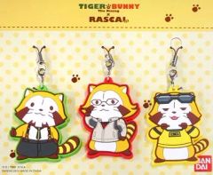 [중고] 스트랩 (캐릭터) 호랑이 토루 & 버나비 & 라이언 고무 마스코트 세트 (3 개 세트) [극장판 TIGER & BUNNY -The Rising-×아라이구마 라스칼] 프리미엄 반다이 한정