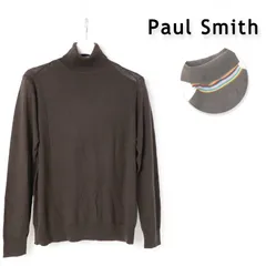 新品 Paul Smith ポールスミス ファインゲージ クルーネックニット セーター ファイン ウール ニット シグネチャーストライプ ブラウン  M - 450