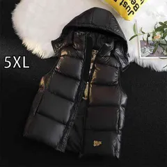 [S] メンズ ファッション 服 男性用 オシャレ シンプル 大人 かっこいい 大きいサイズ ストリート 紳士服 ブラックゴールド ダウン コットンベスト 冬 防寒 ノースリーブ コットン ジャケット フード ベスト