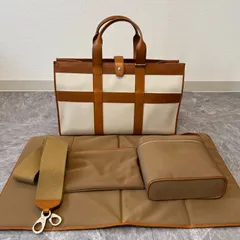 Ralph Lauren ラルフローレン⚫︎ Layette レイエット キャンバス×レザー  ショルダーストラップ付き2WAY マザーズバッグ ショルダートートバッグ