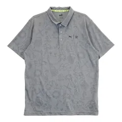 サイズ：M PUMA GOLF プーマゴルフ  半袖ポロシャツ 総柄 グレー系 [240101452387] ゴルフウェア メンズ ストスト