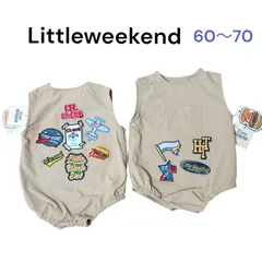 【新品】Little WEEKEND  ワッペン ロンパース 60 70 ベビー リトルウイークエンド ノースリーブ 春 夏
