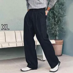 [XL]秋冬 コーデ メンズ  服 シンプル ファッション オシャレ 大人 かっこいい 大きいサイズ ストリート 紳士服 ダブルプリーツ カジュアル パンツ 軽 ストレート ワイド レッグ