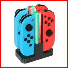 1 switch in コントローラー 4 充電器 充電ドック， ジョイコン - 最大4台のゲームパッドの同時充電に対応 Dock Power 黒 INNVO
