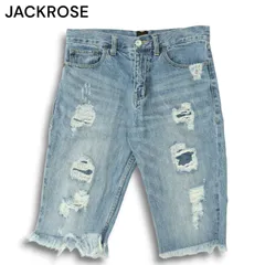 JACKROSE ジャックローズ クラッシュ&リペア加工★ カットオフ デニム ショート パンツ ジーンズ Sz.29 メンズのサムネイル