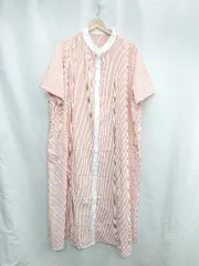 ◇ ⊂ LOWY BY CORNERS ストライプ 長袖 マキシ ワンピース サイズM オレンジ系 レディース E  【1502030027068】