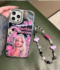 バービー クリアケース アイフォンケース 平成レトロ スマホケース 14 13 携帯カバー Y2K インス映え iPhone12 iPhone12promax オシャレ barbie ギャル可愛い 鏡 ストラップ付