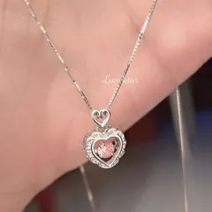 No.326A キラキラビジューハートネックレス シルバー 韓国 量産型 地雷