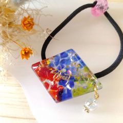 琉球ガラスヘアゴム　ハンドメイド　レジン