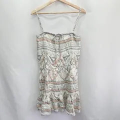 ◇ snidel スナイデル 総柄 ビーズ 個性的 ミニ丈 キャミソールワンピース サイズF グレー系 レディース E  【1406050061524】