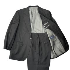 Burberry London スーツ セットアップ ブラック ストライプ カシミヤ10