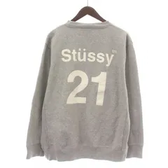 ステューシー STUSSY 00’S スウェット トレーナー 長袖 クルーネック ロゴプリント 裏起毛 M グレー 白 ホワイト /NW4