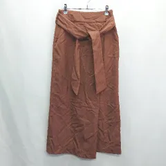 ◇ Θ Andemiu アンデミュウ ウエストゴム 膝丈 フレアー スカート サイズM ブラウン レディース E  【1410100002467】