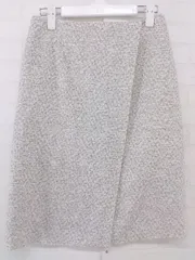 ◇ UNITED ARROWS ユナイテッドアローズ バックジップ 膝丈 ラップ巻き風 スカート サイズ38 ライトベージュ レディース P  【中古】 【1209300017469】