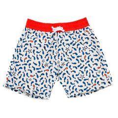 《FOLPETTO》男の子　水着 ／ TOMMASO ／ Fish print in cobalt blue and ivory