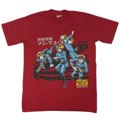 【土日も発送】 ソニックユース SONIC YOUTH 無敵戦隊 ヴィンテージ 復刻 ロックTシャツ Tシャツ バンドTシャツ  メンズ レディース ウォッシュ加工 バーガンディ