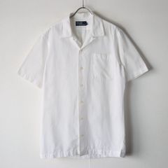 ポロ　ラルフローレン　リネンコットン　開襟シャツ　オープンカラー 90s Polo Ralph Lauren Linen Cotton Check Open Collar S/S