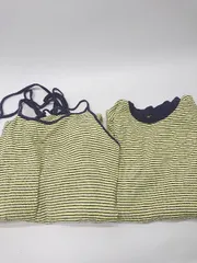 ◇ ⊂ HELLO.SANFRANCISCO ハローサンフランシスコ ボーダー柄 ワンピース Tシャツ サイズF イエロー系 レディース E  【1504240003733】