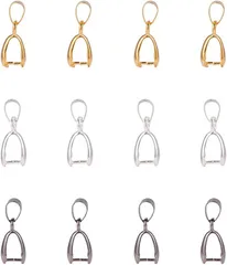 PH PandaHall 約60個 20x7mm 3色 ピンチベイル( カン付き,  3種(1サイズx3色))