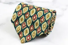 CULRO ENZO ブランド ネクタイ 小紋柄 幾何学模様 シルク PO  メンズ ネイビー TIE 【中古】