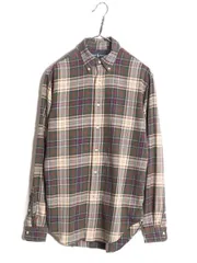 【お得なクーポン配布中!】 90s ラルフローレン チェック 長袖 ボタンダウン シャツ メンズ S / 90年代 オールド ポロ 長袖シャツ ワンポイント コットン マルチカラー