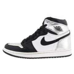 NIKE (ナイキ) WMNS AIR JORDAN 1 HIGH OG Silver Toe ウィメンズ エアジョーダン1 シルバートゥ ハイカットスニーカー ブラック/シルバー レディース US7/23.0cm CD0461-001