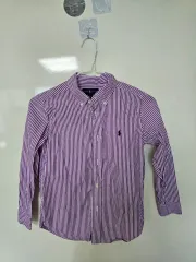ポロ Ralph Lauren(ラルフローレン) ストライプ シャツ 紫 7 税金
