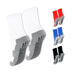 [753japan] サッカー ソックス ジュニア スポーツ 滑り止め 足首サポート 子供 キッズ 靴下 19cm-24cm フットサル テニス バスケ (白 19cm-24cm) [白 19cm-24cm] [19.0 cm]