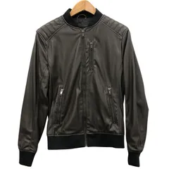 ザラ マン レザーブルゾン ダークブラウン メンズ 【AFG1】