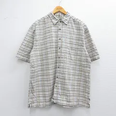 XL/古着 セントジョンズベイ 半袖 シャツ メンズ 大きいサイズ コットン 白他 ホワイト チェック 25may09 中古 トップス