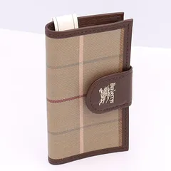 美品 バーバリー キーケース 4連 ダークブラウン系 YSD