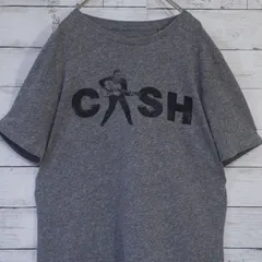 90s USA製 1995年 M JOHNNY CASH ジョニー キャッシュ 両面染込みプリント バックプリント ブラック染み込み 霜降りグレー シングルステッチ ヴィンテージTシャツ バンT バンドT ロックT S/S TEE 20202787