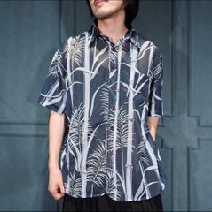 新品・タグ付】ZARA ザラ アロハシャツ 総柄 和柄 水彩画 習字 M程度 