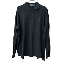 POLO RALPH LAUREN 長袖 ポロシャツ 2XL ブラック ポロ ラルフローレン 鹿子 コットン トップス 古着卸 アメリカ仕入 a708-5102
