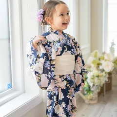 【紺ブーケ】ワンピースにもなる浴衣　2WAYセパレート浴衣  キャサリンコテージ　TAK