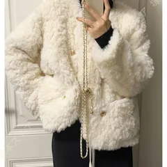 ボアブルゾン レディース ボアジャケット フリースジャケット ボアコート アウターコート ブルゾン 無地 ノーカラー もこもこ かわいい 防寒 防風 ボア