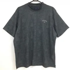 ★SALE価格★【超美品】キャロウェイ 半袖ハイネックシャツ 杢黒 メッシュ調 胸元ロゴ  メンズ 3L ゴルフウェア 2024年モデル 大きいサイズ Callaway