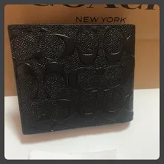 ☆折り財布 パスケース シグネチャー エンボス ブラック 黒