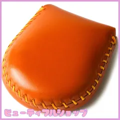 【特価】[東京下町工房] 小銭入れ メンズ 馬蹄型 手作り ハンドメイド コンパクト 使いやすさ (オレンジ Small)
