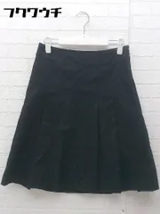 ◇ INDIVI インディヴィ サイドジップ 膝丈 フレア スカート サイズ38 ブラック レディース 【1002800464784】