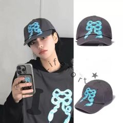 韓国 人気　OPEN YY キャップ 蝶結びOpen Yy オープンワイワイ キャップ  グレー