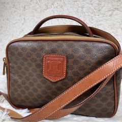 【美品】CELINE セリーヌ　トリオンフ　マカダム柄　PVC　レザー　ショルダーバッグ　ハンドバッグ